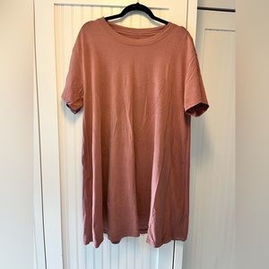 Lululemon All Yours dusty rose coloured t-shirt dress